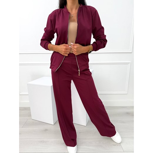 Bordowy Komplet Bluza + Spodnie ze sklepu ModnaKiecka.pl w kategorii Komplety i garnitury damskie - zdjęcie 185366954