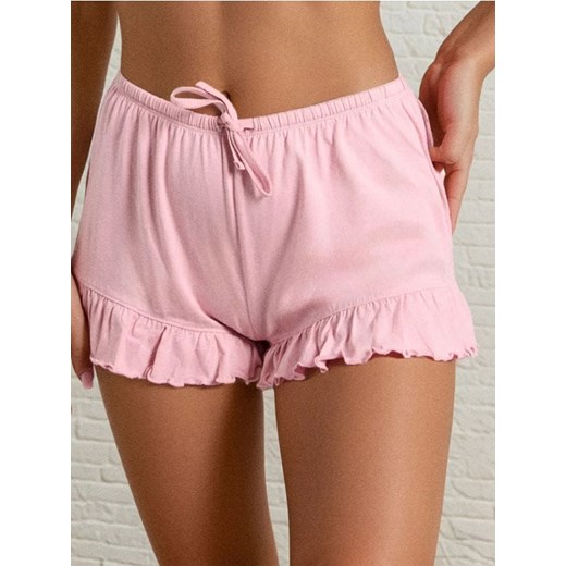 Sinsay - Szorty do spania z ozdobną falbaną - różowy ze sklepu Sinsay w kategorii Piżamy damskie - zdjęcie 185367363