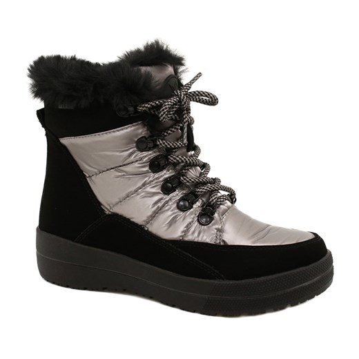 Caprice Damskie śniegowce waterproof 9-26240-29 032 black/taupe czarne ze sklepu ButyModne.pl w kategorii Śniegowce damskie - zdjęcie 185368684