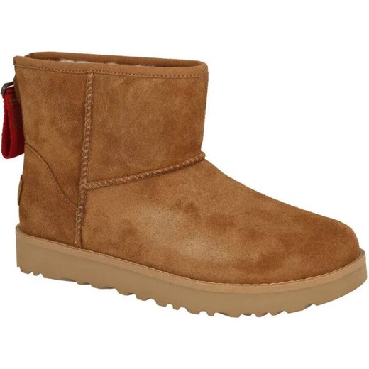 UGG Skórzane śniegowce W CLASSIC MINI LOGO ZIP | z dodatkiem wełny ze sklepu Gomez Fashion Store w kategorii Śniegowce damskie - zdjęcie 185369691