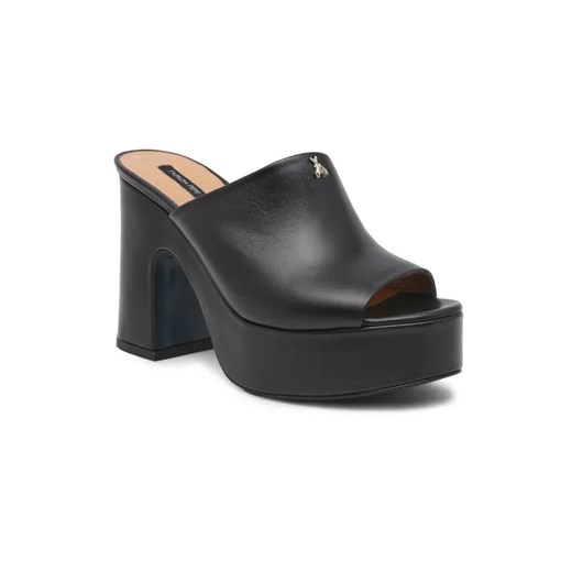 Patrizia Pepe Skórzane klapki na słupku ze sklepu Gomez Fashion Store w kategorii Klapki damskie - zdjęcie 185369693