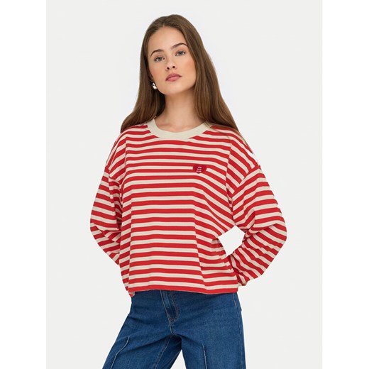 ONLY Bluzka Livina 15359682 Czerwony Regular Fit ze sklepu MODIVO w kategorii Bluzki damskie - zdjęcie 185371730