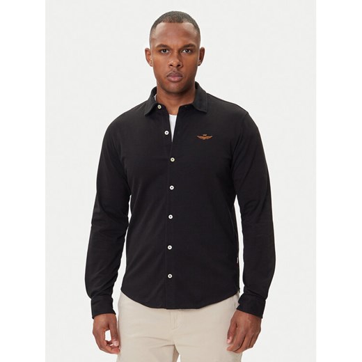 Aeronautica Militare Koszula 252CA1265UP00342 Czarny Regular Fit ze sklepu MODIVO w kategorii Koszule męskie - zdjęcie 185371813