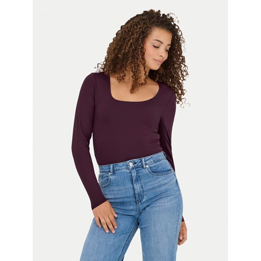 ONLY Bluzka Lea 15302647 Fioletowy Slim Fit ze sklepu MODIVO w kategorii Bluzki damskie - zdjęcie 185371880