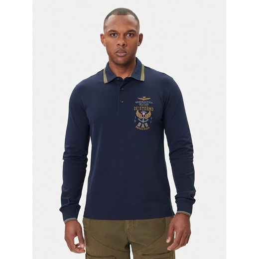 Aeronautica Militare Polo 252PO1896UP00173 Granatowy Regular Fit ze sklepu MODIVO w kategorii T-shirty męskie - zdjęcie 185371901