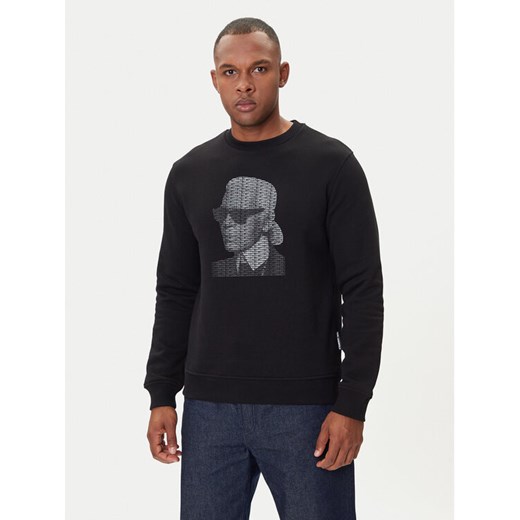 KARL LAGERFELD Bluza 705031 554906 Czarny Regular Fit ze sklepu MODIVO w kategorii Bluzy męskie - zdjęcie 185371941