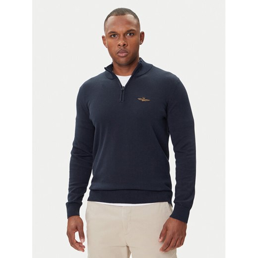 Aeronautica Militare Sweter 252MA1578UL00506 Granatowy Regular Fit ze sklepu MODIVO w kategorii Swetry męskie - zdjęcie 185371952
