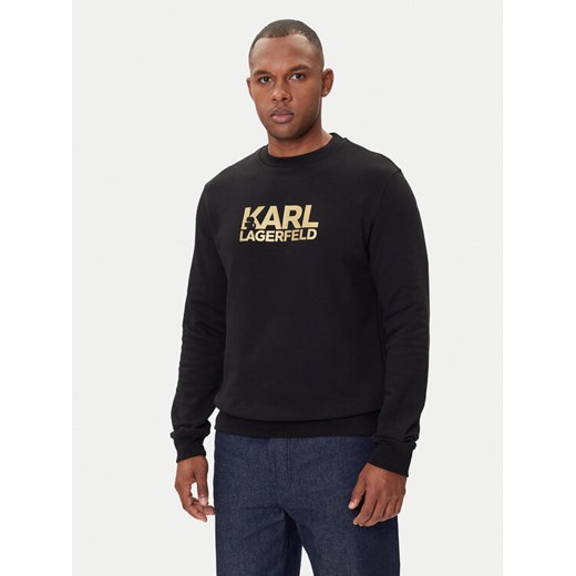 KARL LAGERFELD Bluza 705091 554917 Czarny Regular Fit ze sklepu MODIVO w kategorii Bluzy męskie - zdjęcie 185371973