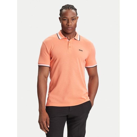 Boss Polo Paddy 50469055 Pomarańczowy Regular Fit ze sklepu MODIVO w kategorii T-shirty męskie - zdjęcie 185372014
