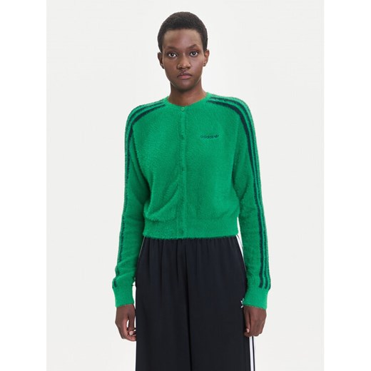 adidas Kardigan Fluffy JW5177 Zielony Regular Fit ze sklepu MODIVO w kategorii Swetry damskie - zdjęcie 185372021