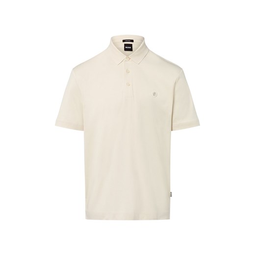 BOSS Męska koszulka polo - Parris Mężczyźni Bawełna piaskowy jednolity ze sklepu vangraaf w kategorii T-shirty męskie - zdjęcie 185373611