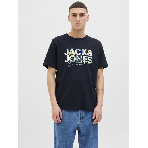 Jack & Jones Koszulka męska - JJGEplas Mężczyźni Bawełna granatowy nadruk ze sklepu vangraaf w kategorii T-shirty męskie - zdjęcie 185373624