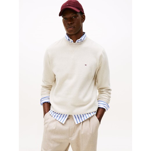 Tommy Hilfiger Bluza męska Mężczyźni Materiał dresowy beżowy marmurkowy ze sklepu vangraaf w kategorii Bluzy męskie - zdjęcie 185373633