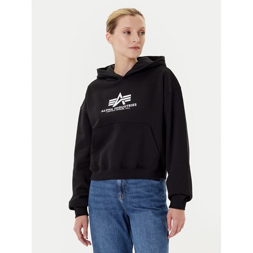 Alpha Industries Bluza Basic 258040 Czarny Regular Fit ze sklepu MODIVO w kategorii Bluzy damskie - zdjęcie 185373662