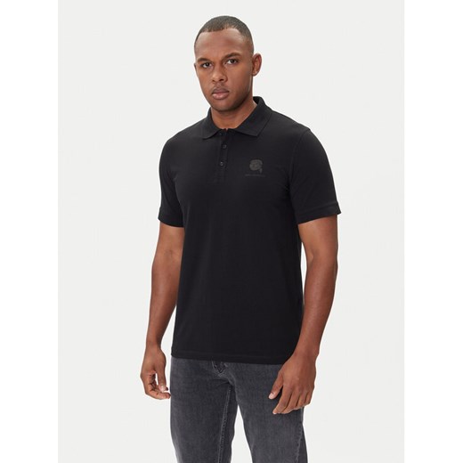 KARL LAGERFELD Polo 745015 554221 Czarny Regular Fit ze sklepu MODIVO w kategorii T-shirty męskie - zdjęcie 185373683