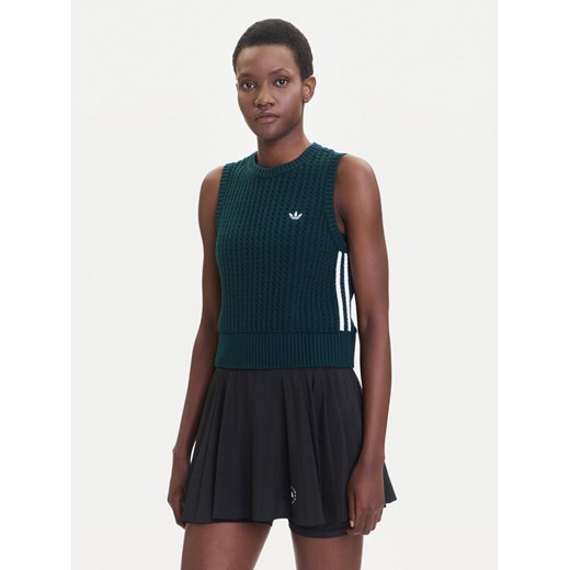 adidas Top adicolor JW4993 Zielony Regular Fit ze sklepu MODIVO w kategorii Bluzki damskie - zdjęcie 185373803