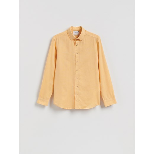 Reserved - Gładka koszula regular fit - żółty Reserved XL Reserved