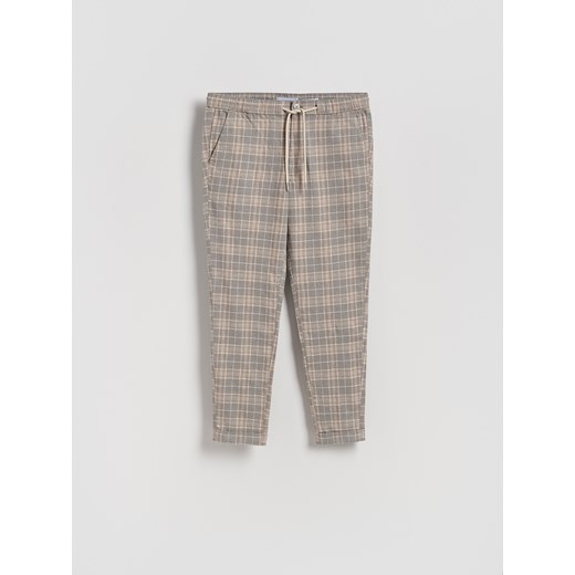 Reserved - Spodnie carrot w kratę - ciemnoszary Reserved M Reserved