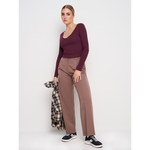 Sinsay - Koszulka z długimi rękawami - fioletowy Sinsay S Sinsay