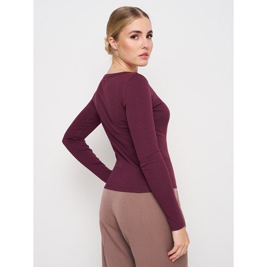 Sinsay - Koszulka z długimi rękawami - fioletowy Sinsay XL Sinsay