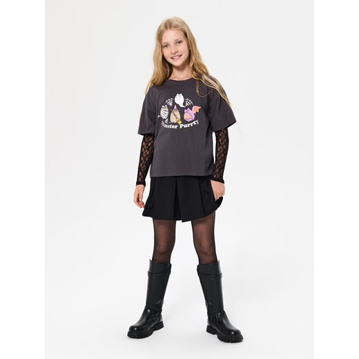 Sinsay - Bawełniana koszulka z nadrukiem Pusheen the Cat - szary Sinsay 146 (10-11 l) Sinsay