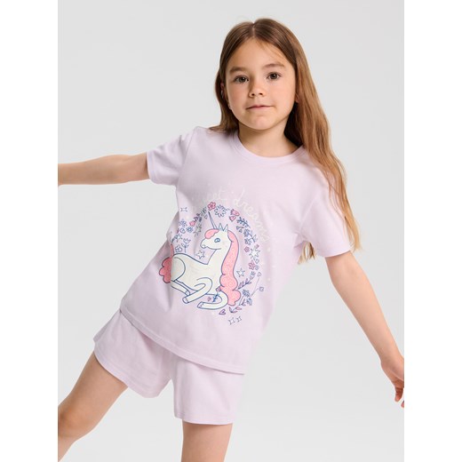 Sinsay - Piżama dwuczęściowa z motywem jednorożca - fioletowy Sinsay 110 (4-5 l) Sinsay