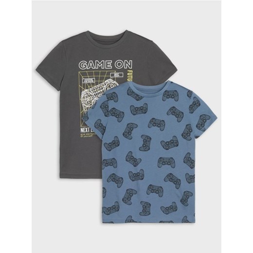 Sinsay - Koszulki z nadrukiem 2 pack - szary - id: 057FT-90X - marki Sinsay - 185376281 Sinsay - Koszulki z nadrukiem 2 pack - szary ze sklepu Sinsay w kategorii T-shirty chłopięce - zdjęcie 185376281