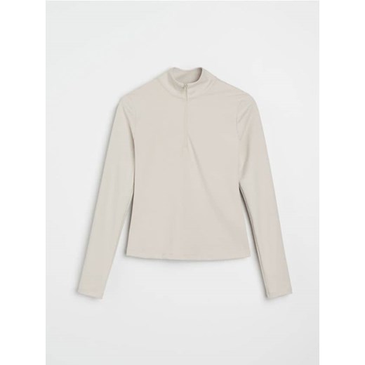 Sinsay - Bluzka z długim rękawem - kremowy Sinsay XS Sinsay