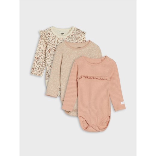 Sinsay - Body 3 pack - różowy - id: WJ069-03X - marki Sinsay - 185376563 Sinsay - Body 3 pack - różowy ze sklepu Sinsay w kategorii Body niemowlęce - zdjęcie 185376563