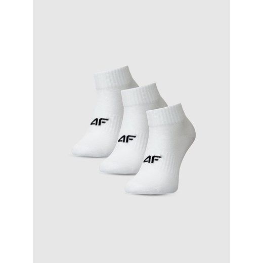 Dziewczęce skarpetki za kostkę (3-pack) 4F 4FJWMM00USOCF497 - białe ze sklepu Sportstylestory.com w kategorii Skarpetki dziecięce - zdjęcie 185378114