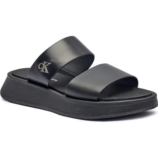 Calvin Klein Jeans Klapki | z dodatkiem skóry ze sklepu Gomez Fashion Store w kategorii Klapki damskie - zdjęcie 185378373
