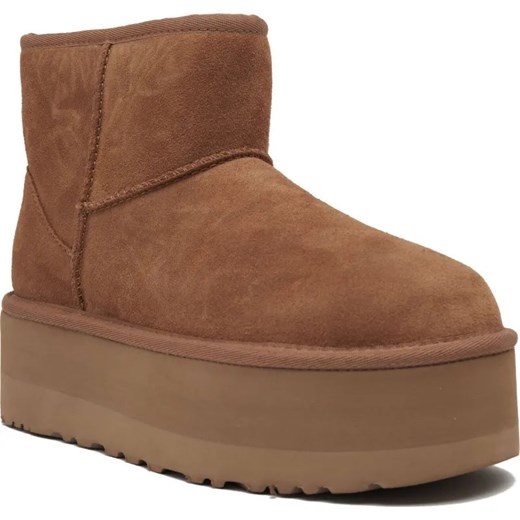 UGG Skórzane śniegowce Classic Mini Platform | z dodatkiem wełny ze sklepu Gomez Fashion Store w kategorii Śniegowce damskie - zdjęcie 185378534