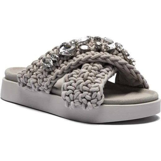 INUIKII Klapki WOVEN STONES | z dodatkiem skóry ze sklepu Gomez Fashion Store w kategorii Klapki damskie - zdjęcie 185378744
