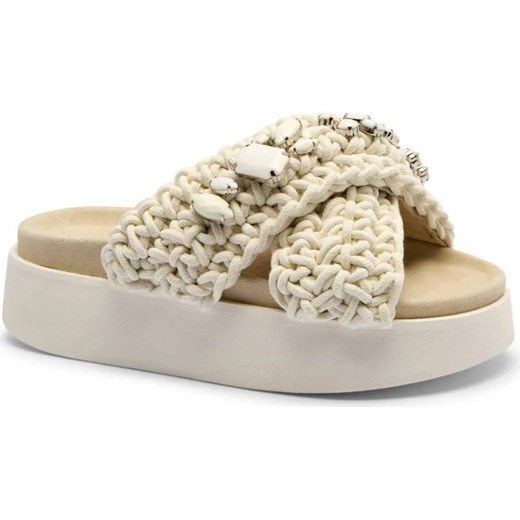 INUIKII Klapki WOVEN STONES PLATFORM | z dodatkiem skóry ze sklepu Gomez Fashion Store w kategorii Klapki damskie - zdjęcie 185378771