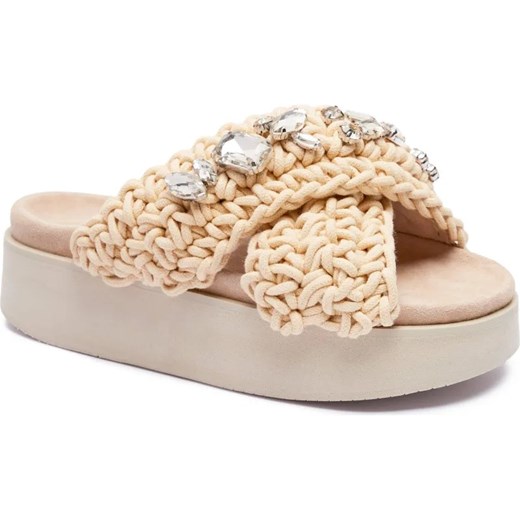INUIKII Klapki WOVEN STONES PLATFORM | z dodatkiem skóry ze sklepu Gomez Fashion Store w kategorii Klapki damskie - zdjęcie 185378793