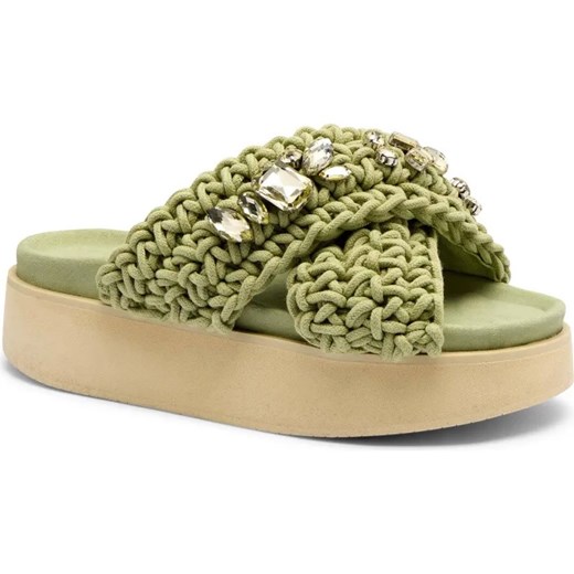 INUIKII Klapki WOVEN STONES PLATFORM | z dodatkiem skóry Inuikii 40 okazyjna cena Gomez Fashion Store