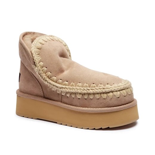 MOU Skórzane śniegowce Mini Eskimo Platform | z dodatkiem wełny ze sklepu Gomez Fashion Store w kategorii Śniegowce damskie - zdjęcie 185378812