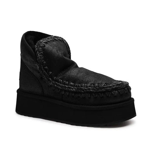MOU Skórzane śniegowce Mini Eskimo Platform | z dodatkiem wełny ze sklepu Gomez Fashion Store w kategorii Śniegowce damskie - zdjęcie 185378853