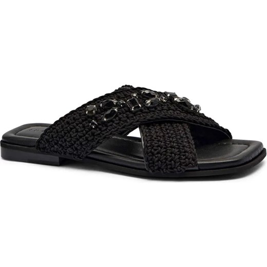INUIKII Klapki WOVEN CROSSED STONES | z dodatkiem skóry ze sklepu Gomez Fashion Store w kategorii Klapki damskie - zdjęcie 185378862