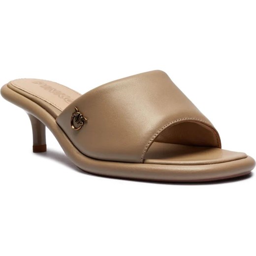 Pinko Skórzane klapki na szpilce TARA 01 ze sklepu Gomez Fashion Store w kategorii Klapki damskie - zdjęcie 185378923