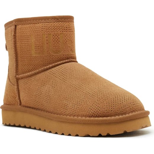 Liu Jo Skórzane śniegowce JIL 02 - ANKLE BOOT PERFORATED COW SUEDE SAND ze sklepu Gomez Fashion Store w kategorii Śniegowce damskie - zdjęcie 185378984