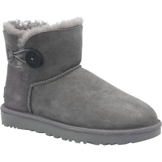 UGG Skórzane śniegowce Mini Bailey Button II | z dodatkiem wełny ze sklepu Gomez Fashion Store w kategorii Śniegowce damskie - zdjęcie 185379151