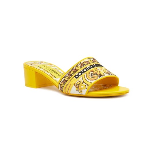 Dolce & Gabbana Klapki na słupku | z dodatkiem skóry ze sklepu Gomez Fashion Store w kategorii Klapki damskie - zdjęcie 185379182