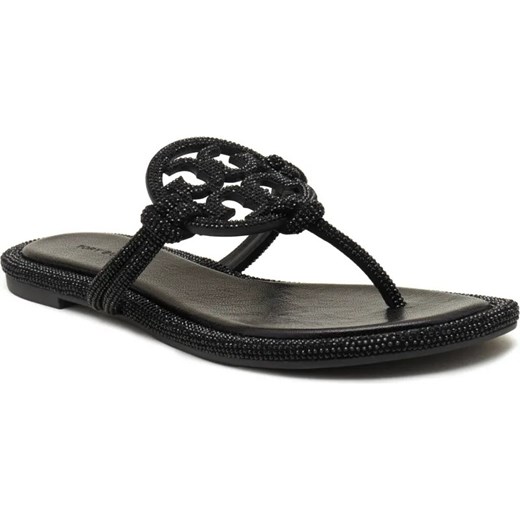 TORY BURCH Skórzane japonki MILLER KNOTTED PAVE ze sklepu Gomez Fashion Store w kategorii Klapki damskie - zdjęcie 185379264