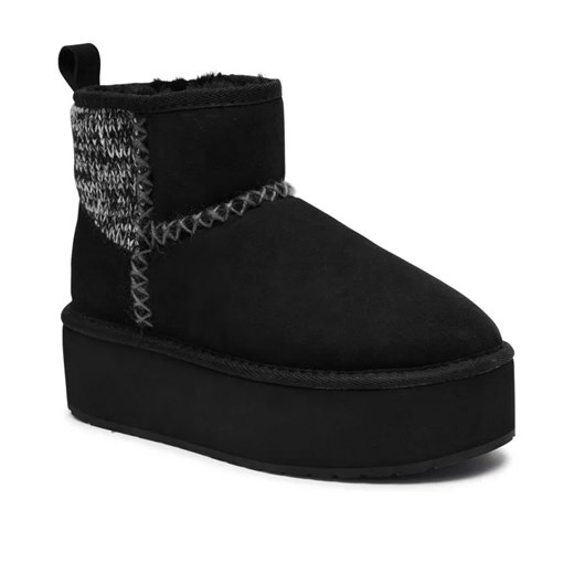 EMU Australia Skórzane śniegowce Stinger Knit Flatform | z dodatkiem wełny ze sklepu Gomez Fashion Store w kategorii Śniegowce damskie - zdjęcie 185379284