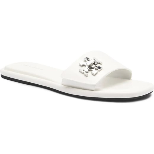 TORY BURCH Skórzane klapki T LOCK ze sklepu Gomez Fashion Store w kategorii Klapki damskie - zdjęcie 185379292