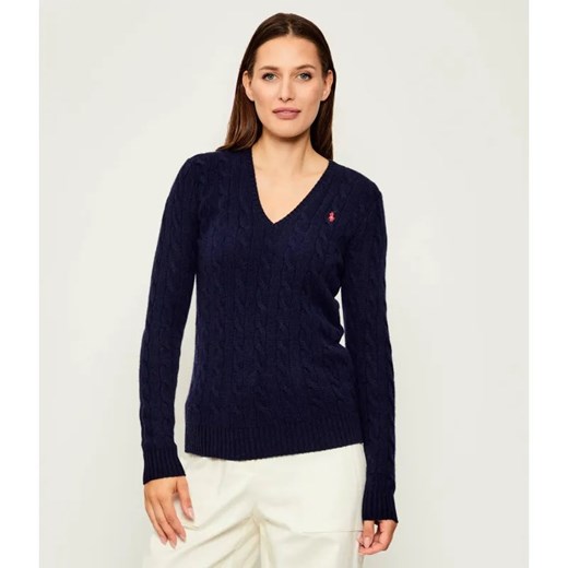 POLO RALPH LAUREN Wełniany sweter KIMBERLY | Slim Fit | z dodatkiem kaszmiru ze sklepu Gomez Fashion Store w kategorii Swetry damskie - zdjęcie 185379374