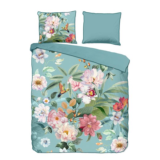 Descanso Komplet pościeli satynowej &quot;Fungi&quot; w kolorze błękitnym ze Descanso 135x200 cm Limango Polska okazyjna cena