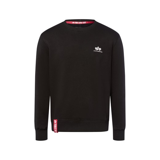 Alpha Industries Męska bluza nierozpinana Mężczyźni Bawełna czarny jednolity ze sklepu vangraaf w kategorii Bluzy męskie - zdjęcie 185384683