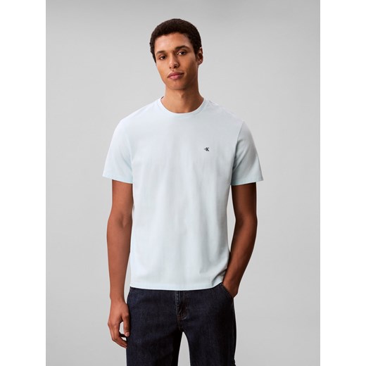 Calvin Klein Jeans Koszulka męska Mężczyźni Bawełna jasnoniebieski jednolity ze sklepu vangraaf w kategorii T-shirty męskie - zdjęcie 185384692